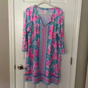 Lilly Pulitzer 1/4 sleeve dress. - EUC - Size XXL - chilly Lilly material